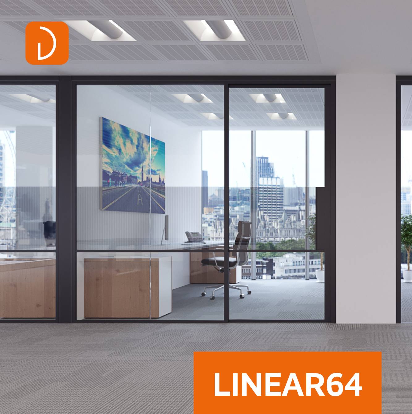 Linear 64 Single Glazed Partition System Radii NBS BIM Library