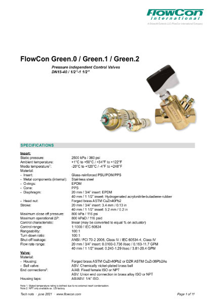 Flowcon Medium Flow Threaded Picv Flocontrol Ltd Nbs Source