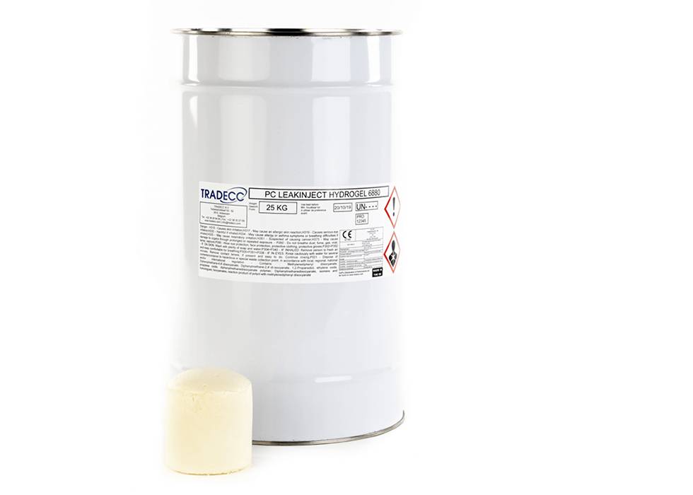 TRADECC PC Leakinject Hydrogel 6880 - Water Stop for Leakages and Water Penetrations - Low Viscosity PU Injection Resin