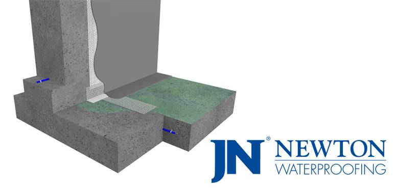 Waterproof Tanking Membrane for the protection of below ground structures with Newton HydroCoat 107 Elastic 2K   - Cementitious Waterproofing Membrane