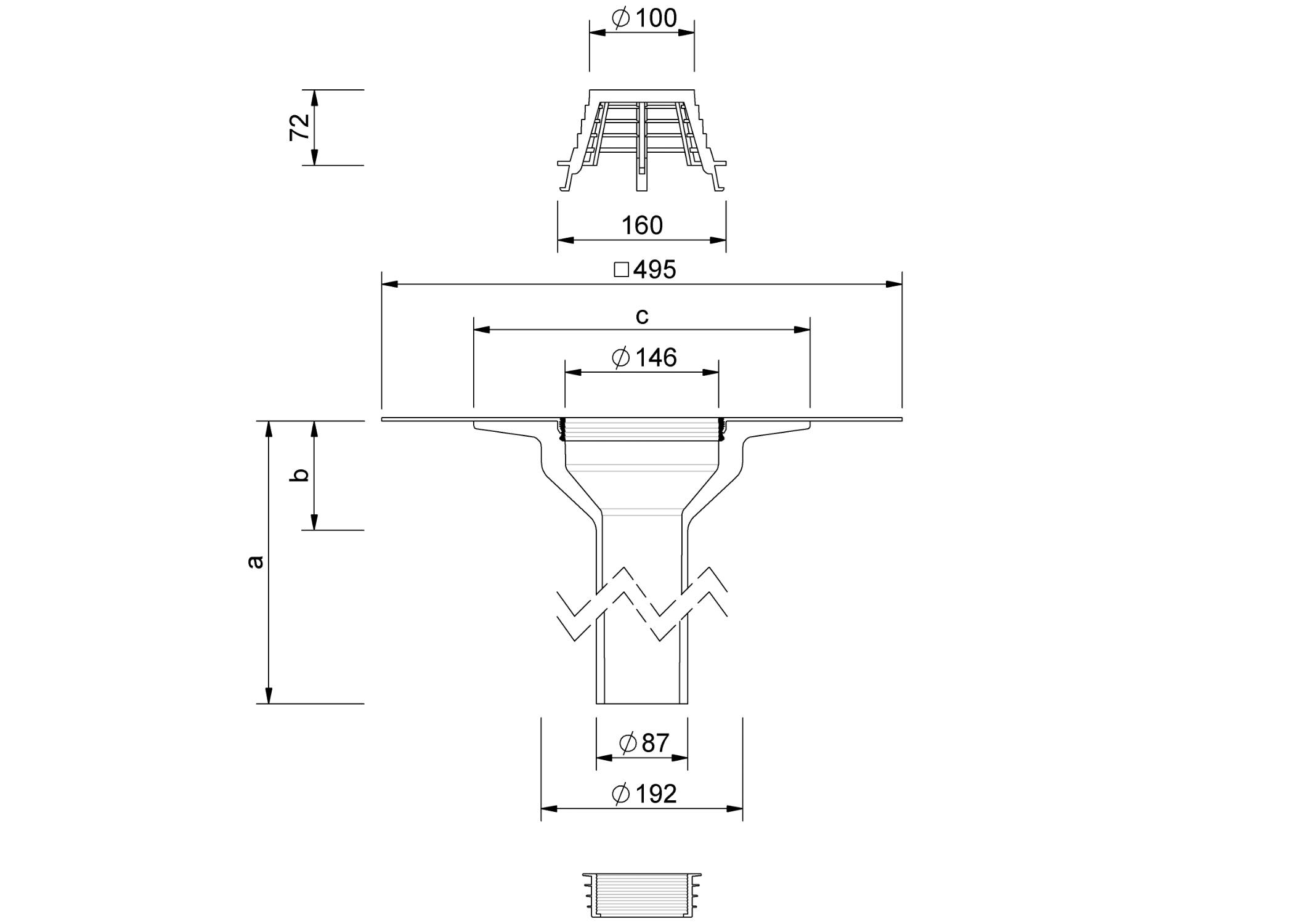 SitaSani® Refurbishment Rainwater Outlet - Thermally Insulated Roof Outlet