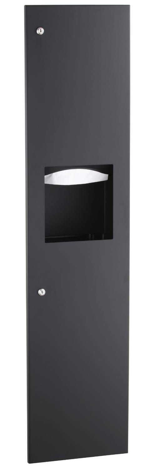 TrimLine - Recessed Paper Towel Dispenser/Waste Receptacle, Matte Black, B-3803.MBLK