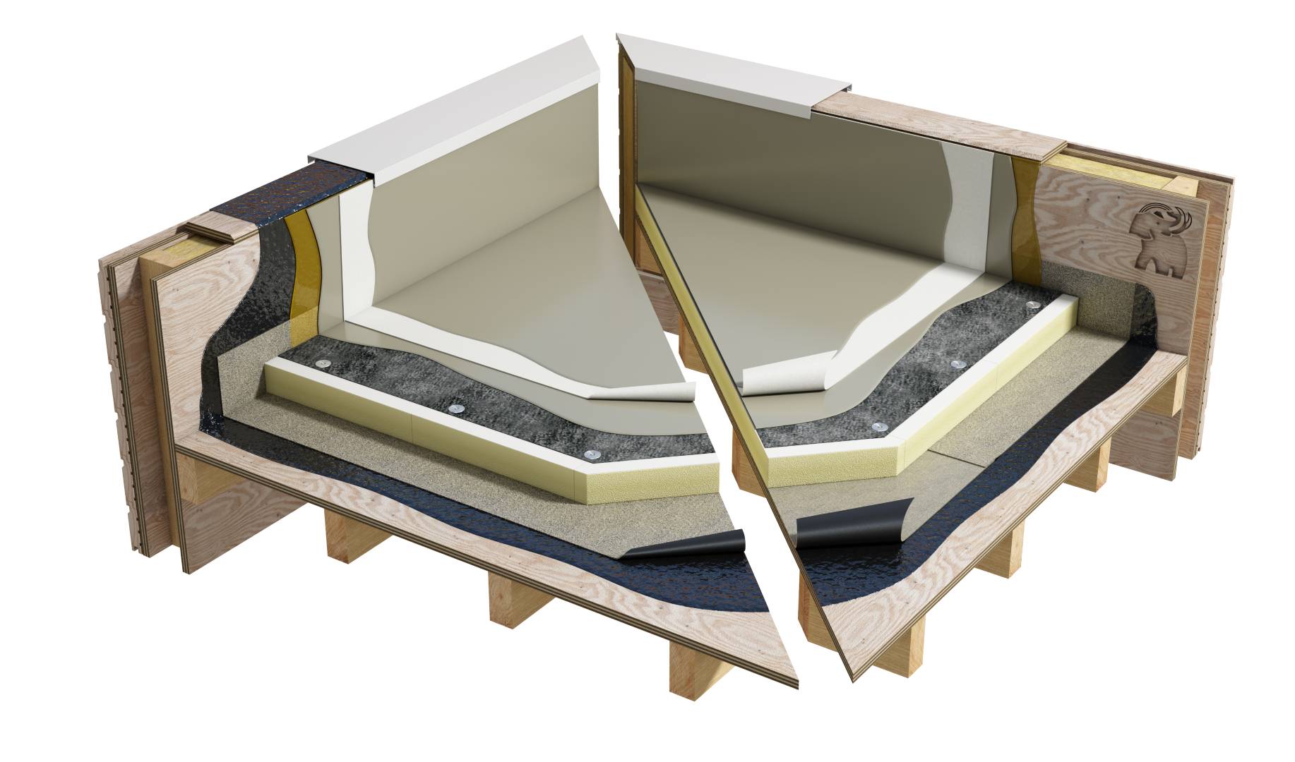 Alsan PMMA, Liquid applied warm roof system (timber) 