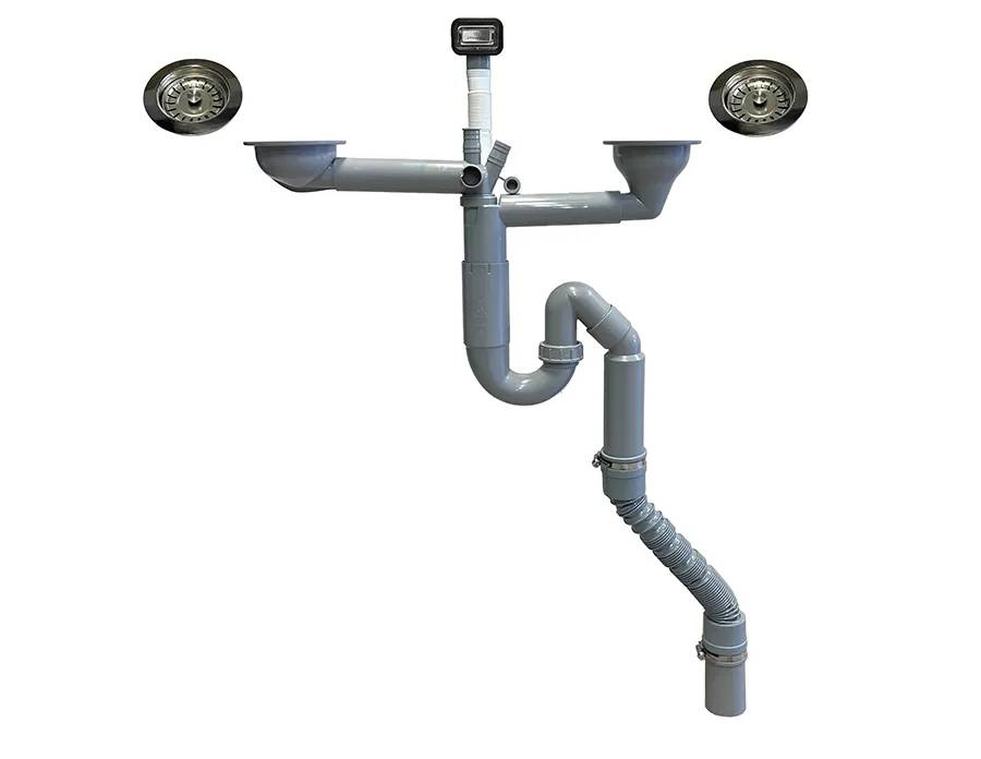 Accessible Twin Bowl Kitchen Sink Granberg ErgoSteel Trendline EST-80K