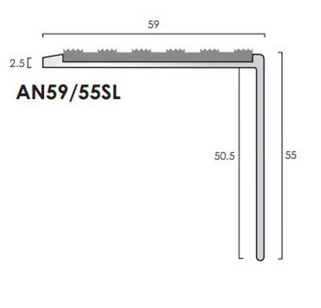 AN59/55SL Aluminium Stair Nosings