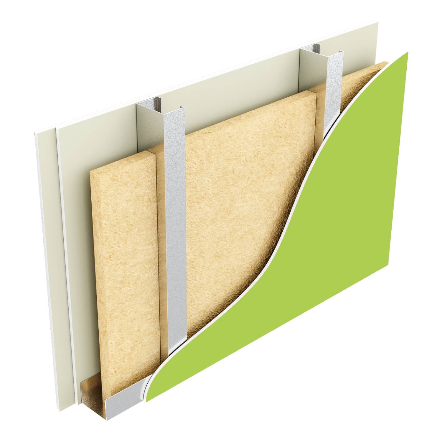 Metsec SFS infill wall with Klasse G-Board sheathing board, British Gypsum Gyproc plasterboard