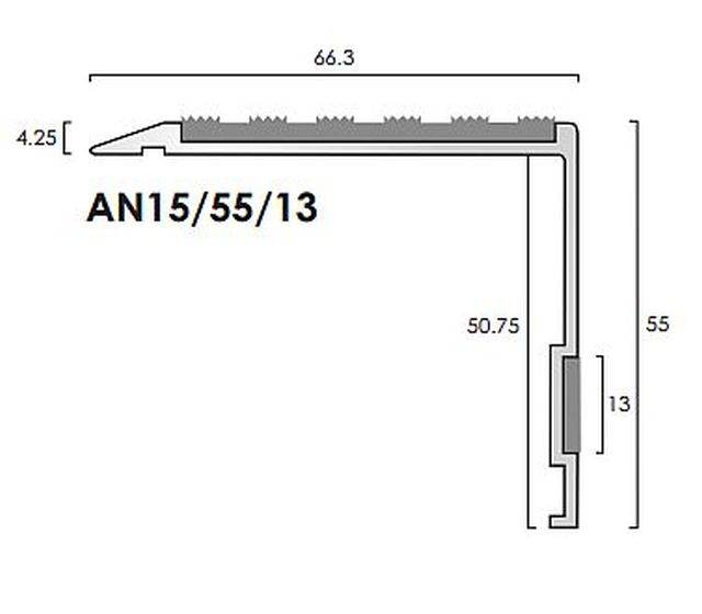 AN15/55/13 Aluminium Stair Nosings