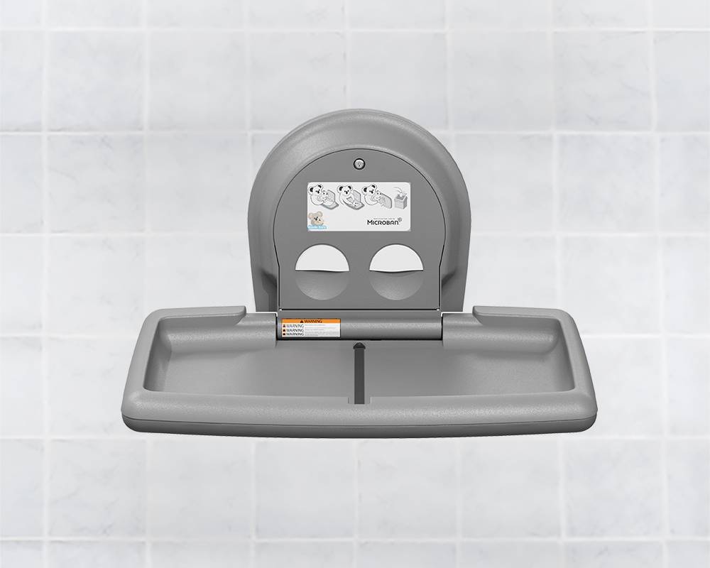 Horizontal Surface-Mounted Baby Changing Station with Stainless Steel Veneer KB300-SS