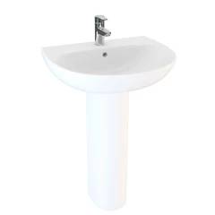 Cleo Round 35cm Washbasin 1 Tap Hole