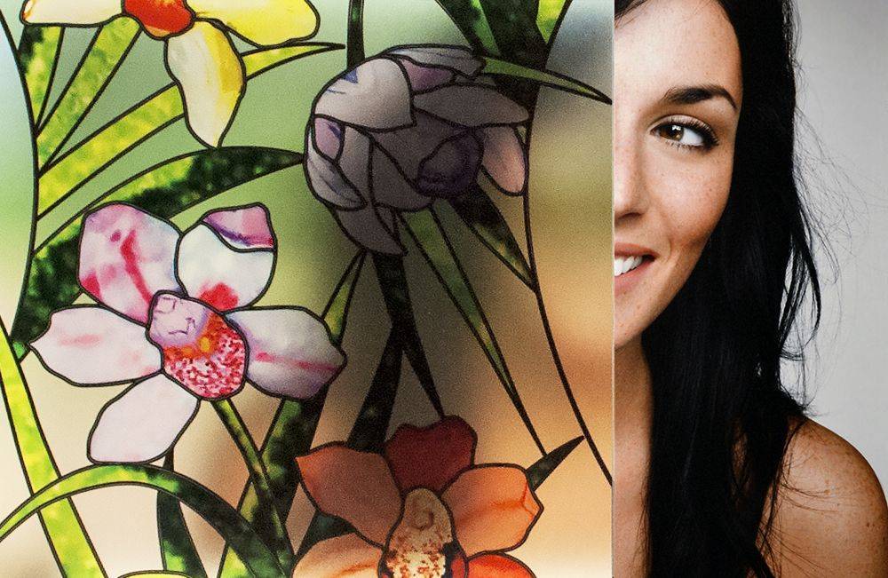 SXEG-4848 Stained Glass Flowers Window Film