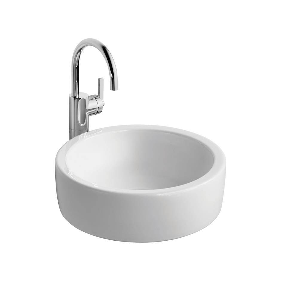 White Round 40 cm Vessel Washbasin
