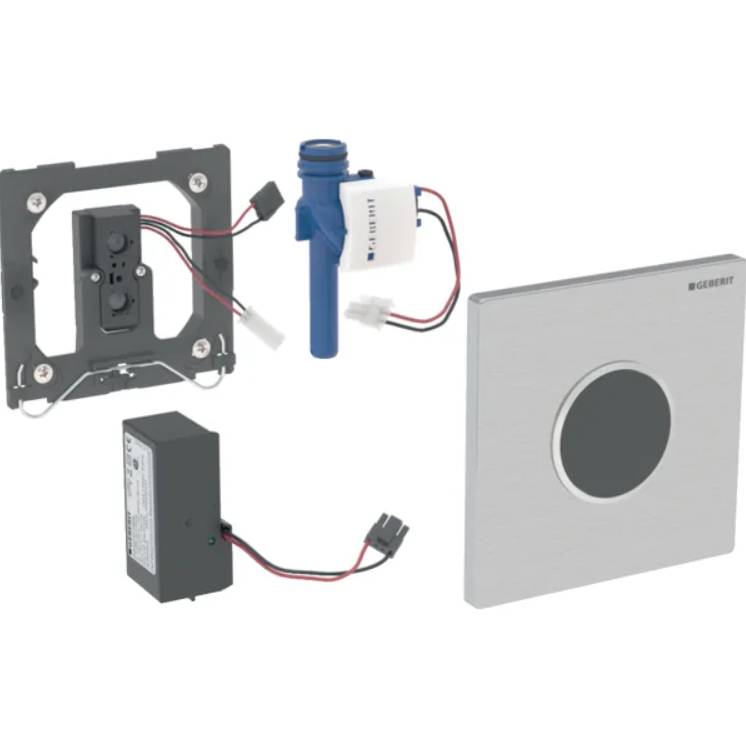 Geberit urinal flush control with electronic flush actuation, mains operation, Type 10 cover plate, round 