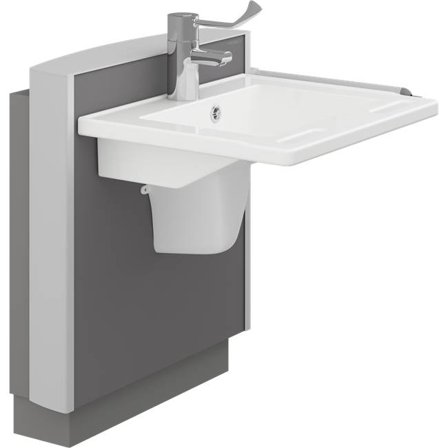 Adjustable height powered Select bathroom basin. Complete package PKG-0003