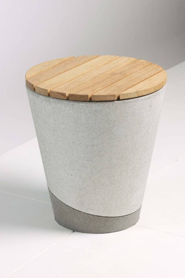 Coda Concrete And Timber Stool