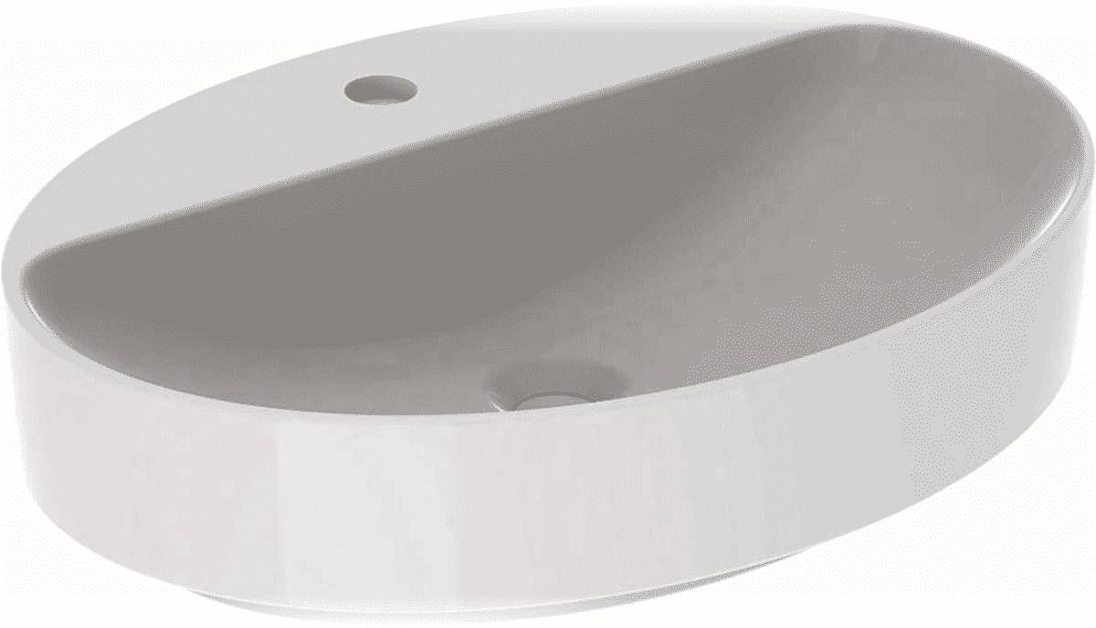 VariForm Lay-on Washbasin, Oval, with Tap Hole Bench