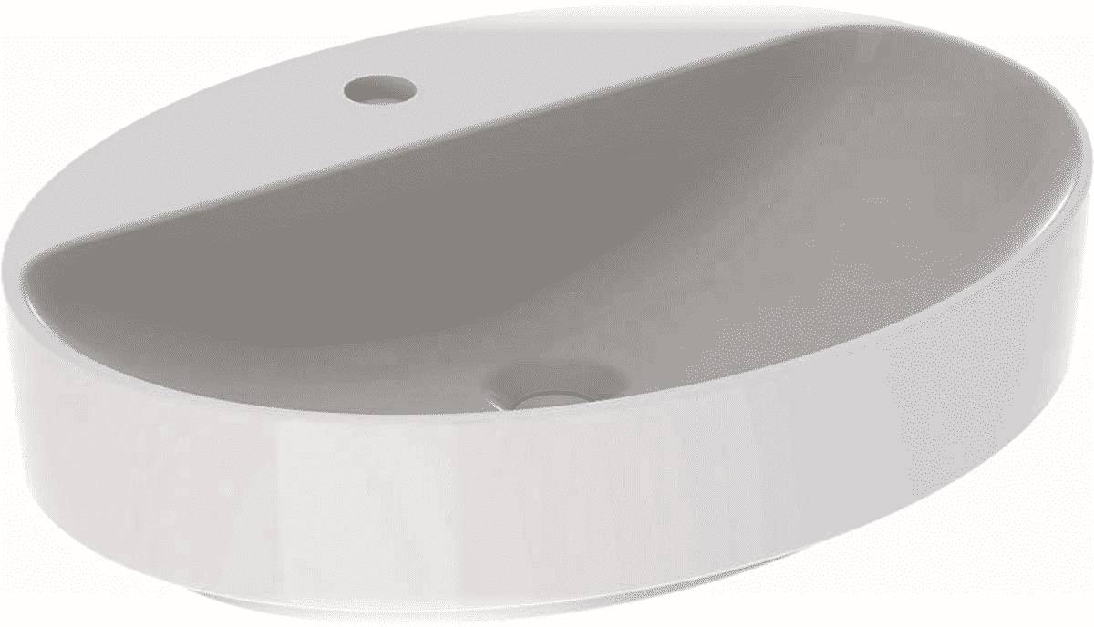 Geberit VariForm Lay-on Washbasin, Oval, with Tap Hole Bench - Washbasin