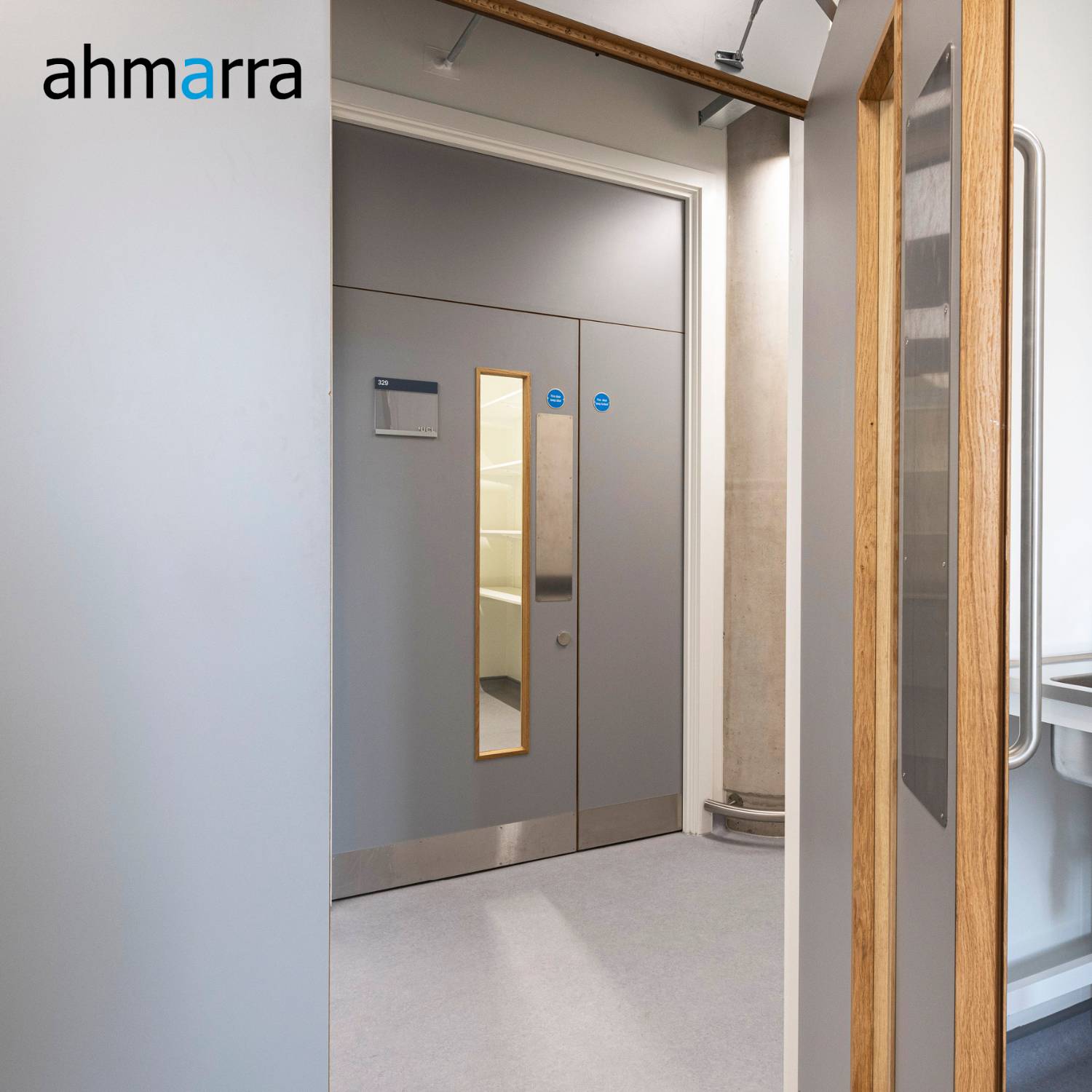 Unequal Pair of Fire Doors | Hospital Doors - Timber Doorsets 