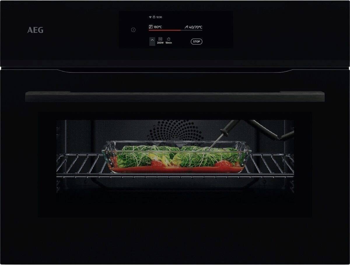 AEG CONNECTED  BLACK COMBIQUICK MICROWAVE AND OVEN 