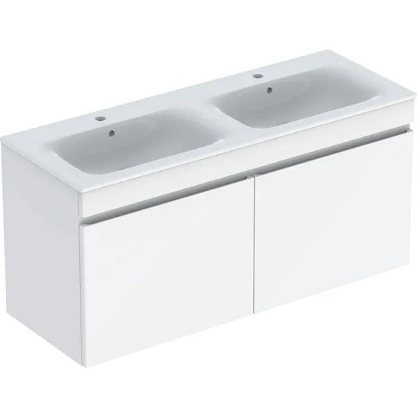 Geberit Renova Plan Set Of Double Vanity Basin, Slim Rim, With Cabinet, Two Drawers And Two Internal Drawers