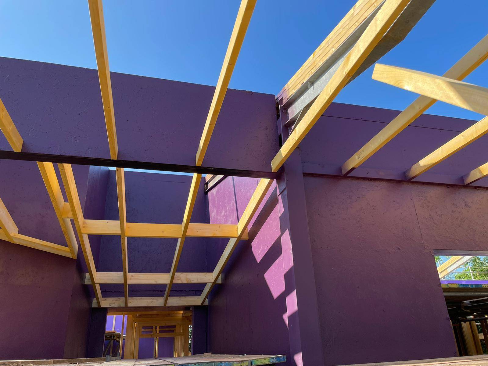 Passive Purple External: Class B Fire Rated Internal & External Airtight Waterproof breather Membrane - Spray Applied Liquid Facade Membrane