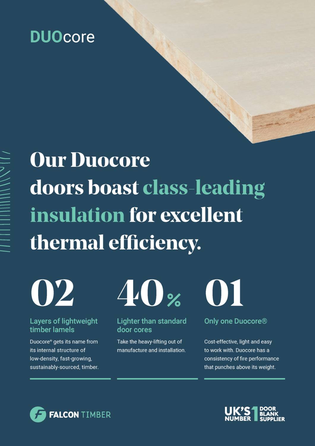 Duocore 44 mm FD30 Ultra Lightweight Fire Door - Solid Timber Fire Door