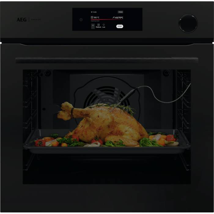 AEG MATT BLACK STEAMCRISP PYROLYTIC SELF CLEAN OVEN - PO7001SPT