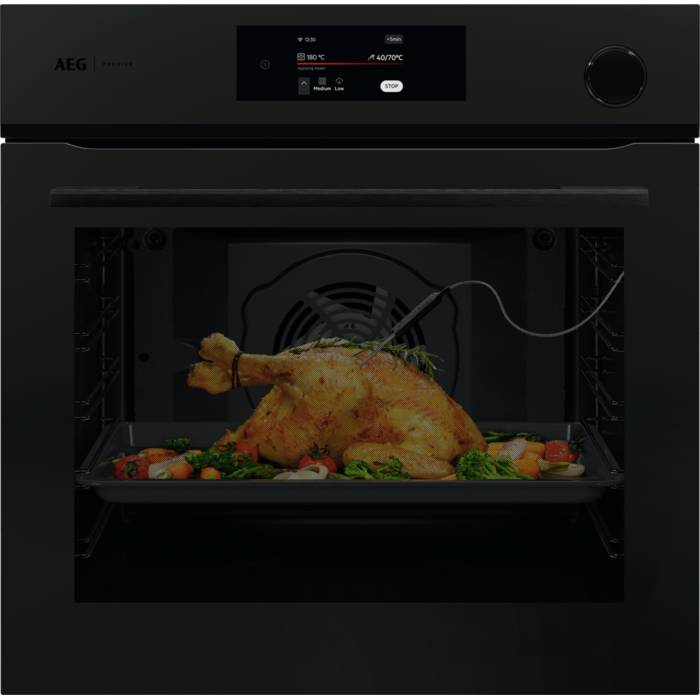 AEG MATT BLACK Connected SteamCrisp Quarter Steam & Pyrolytic oven