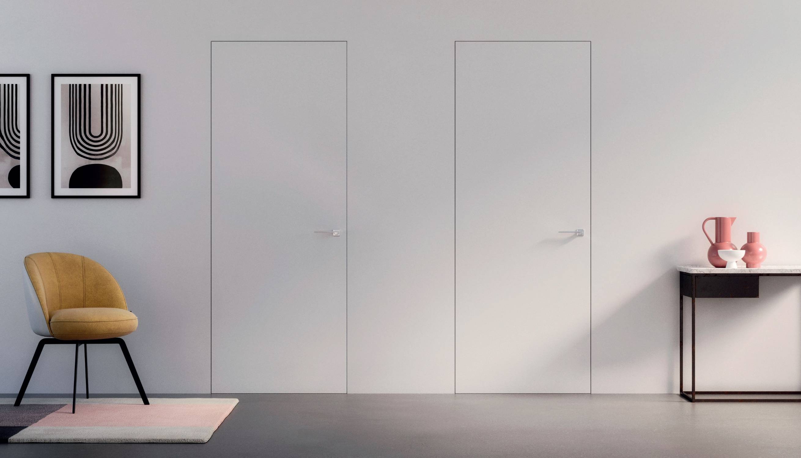 Ultra Flush Hinged Doors - Single - Flush Contemporary Door Frame