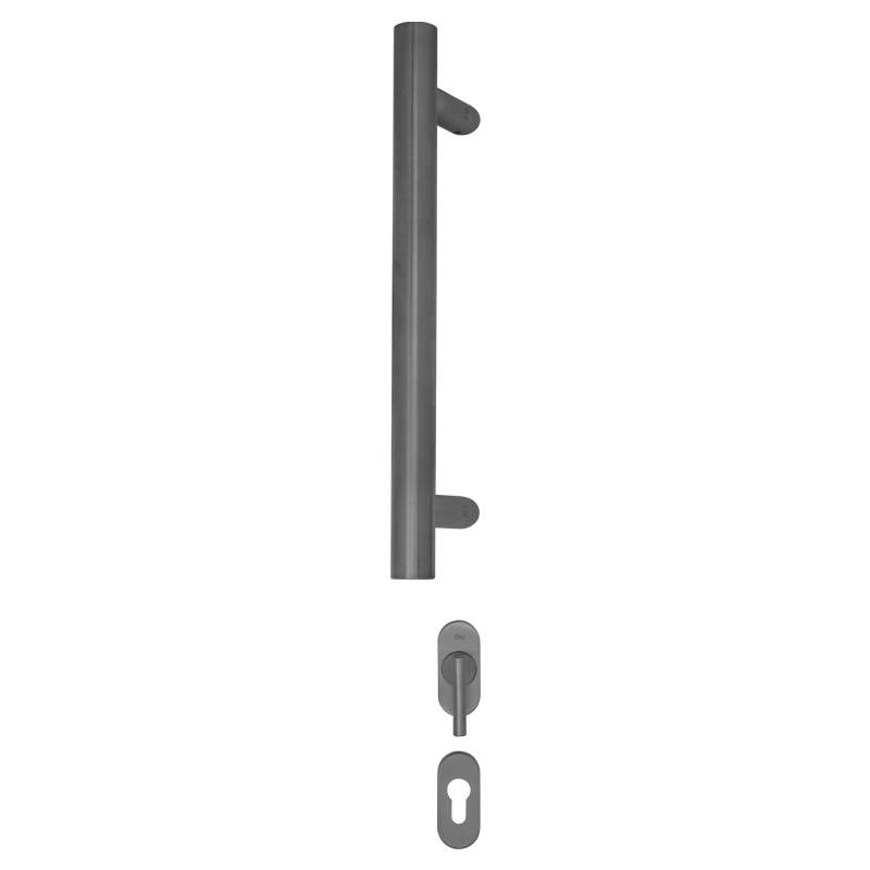 Straight Slide Handle Kit Offset Round 'T' Bar For Aluminium Doors - BLU™  KM850 
