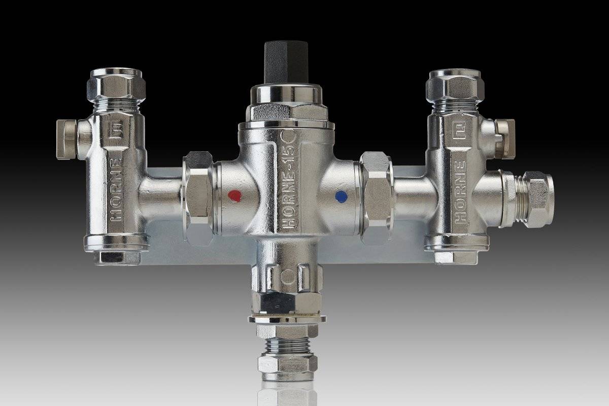 Thermostatic Mixing Valve With Isolating Valves And 4th Connection To Cold Tap Horne 6790