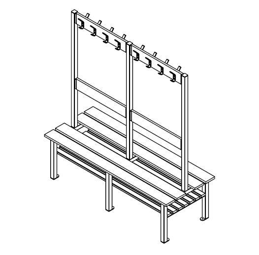 A Series Island Bench Unit With Peg Rail