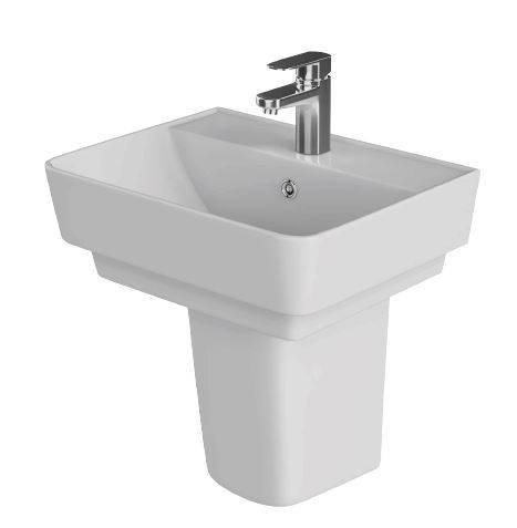 Zara Square 45 cm Basin 1 Tap Hole