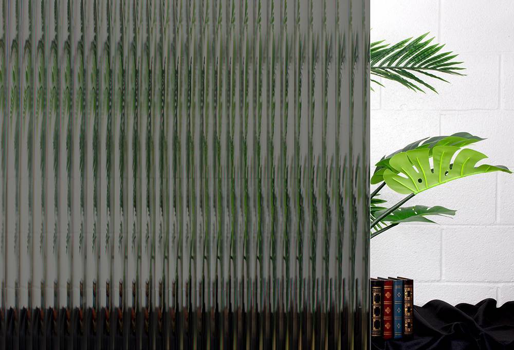SX-1235 Reeded Glass Twilight Black - Glass Film with Reeded Design