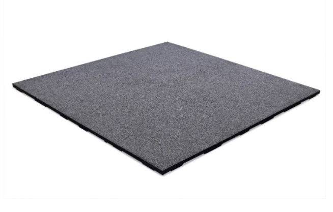 Sprung Interlocking Premium Grey Gym Floor Mat - Konnecta Stone Grey Design