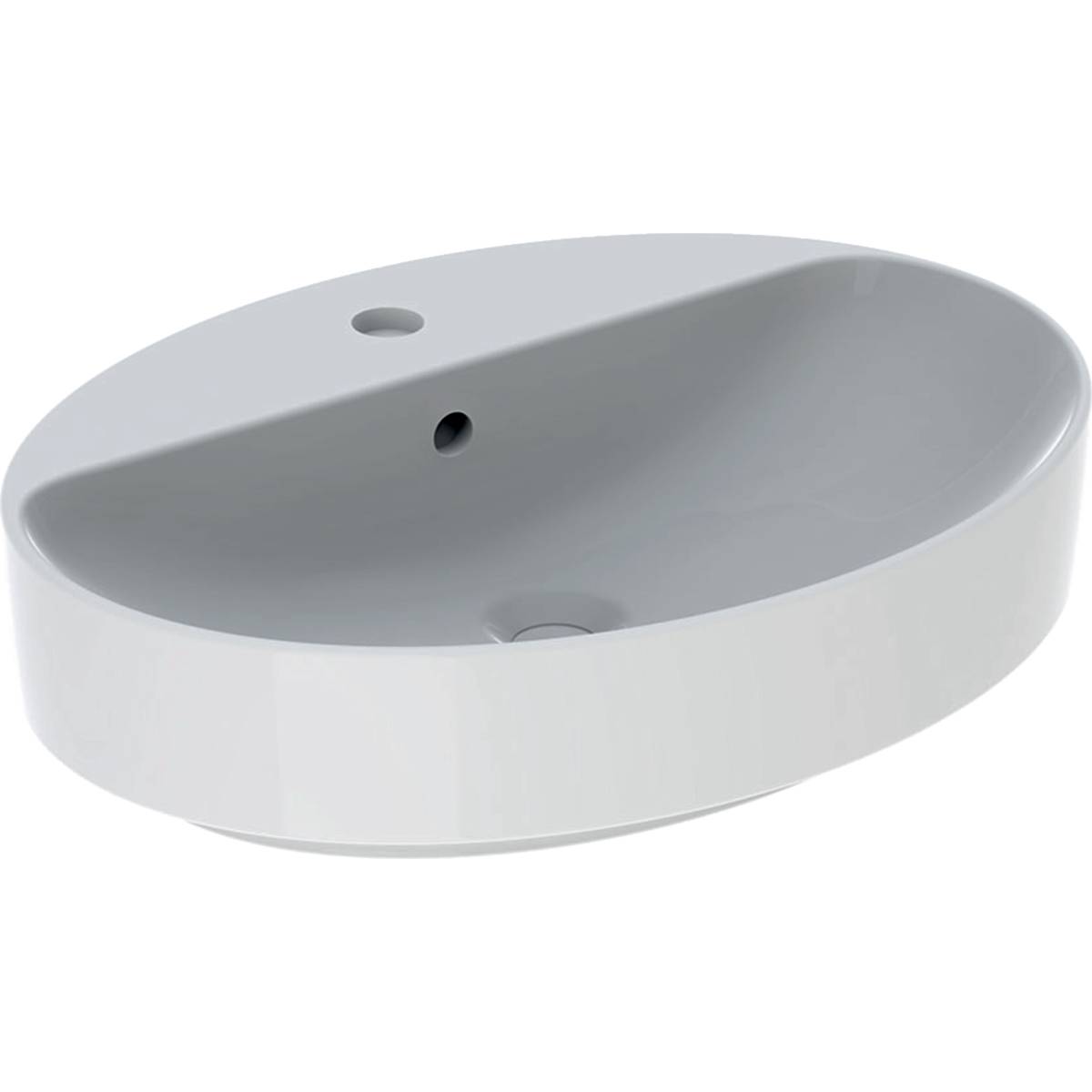Geberit VariForm Lay-on Washbasin, Oval, with Tap Hole Bench - Washbasin