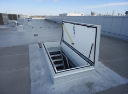 Gorter Flat Roof Access Hatch with Fixed Stairs - RHT with GS50 or GS55 - thermally broken construction