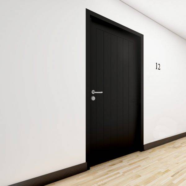 Defender Decorguard-Decorative Groove Steel Personnel Door - Steel Doorset