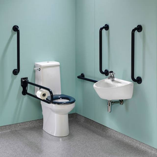 DocM Rimless Super Pack Left Hand Grab Rails & Seat - Multicolor - Accessible WC Doc M equipment packages