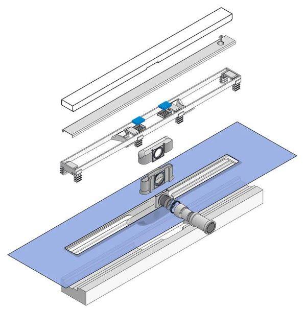 JACKOBOARD® J-Drain Linear Drain Element - 54 mm - Shower Tray 