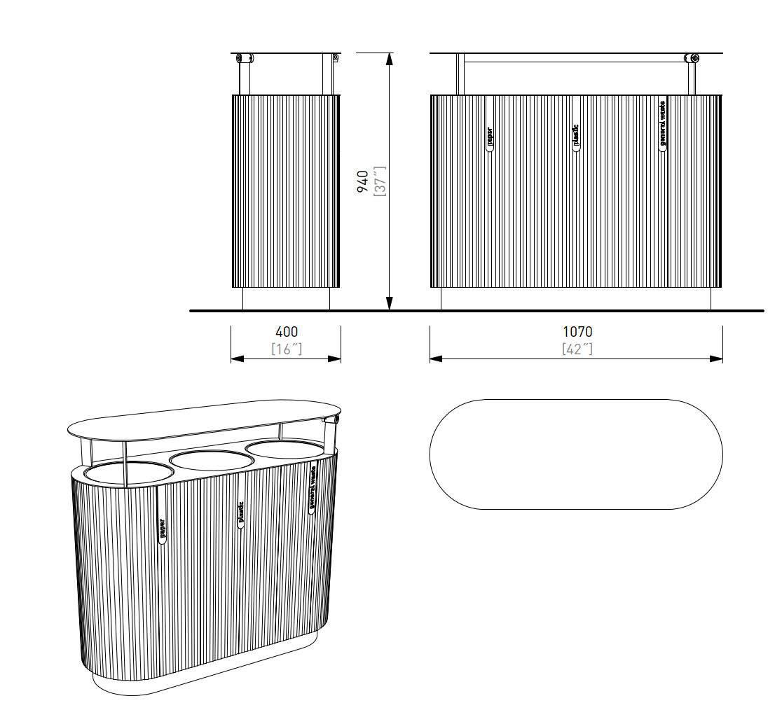 Quinbin Litter Bin - Litter Bins