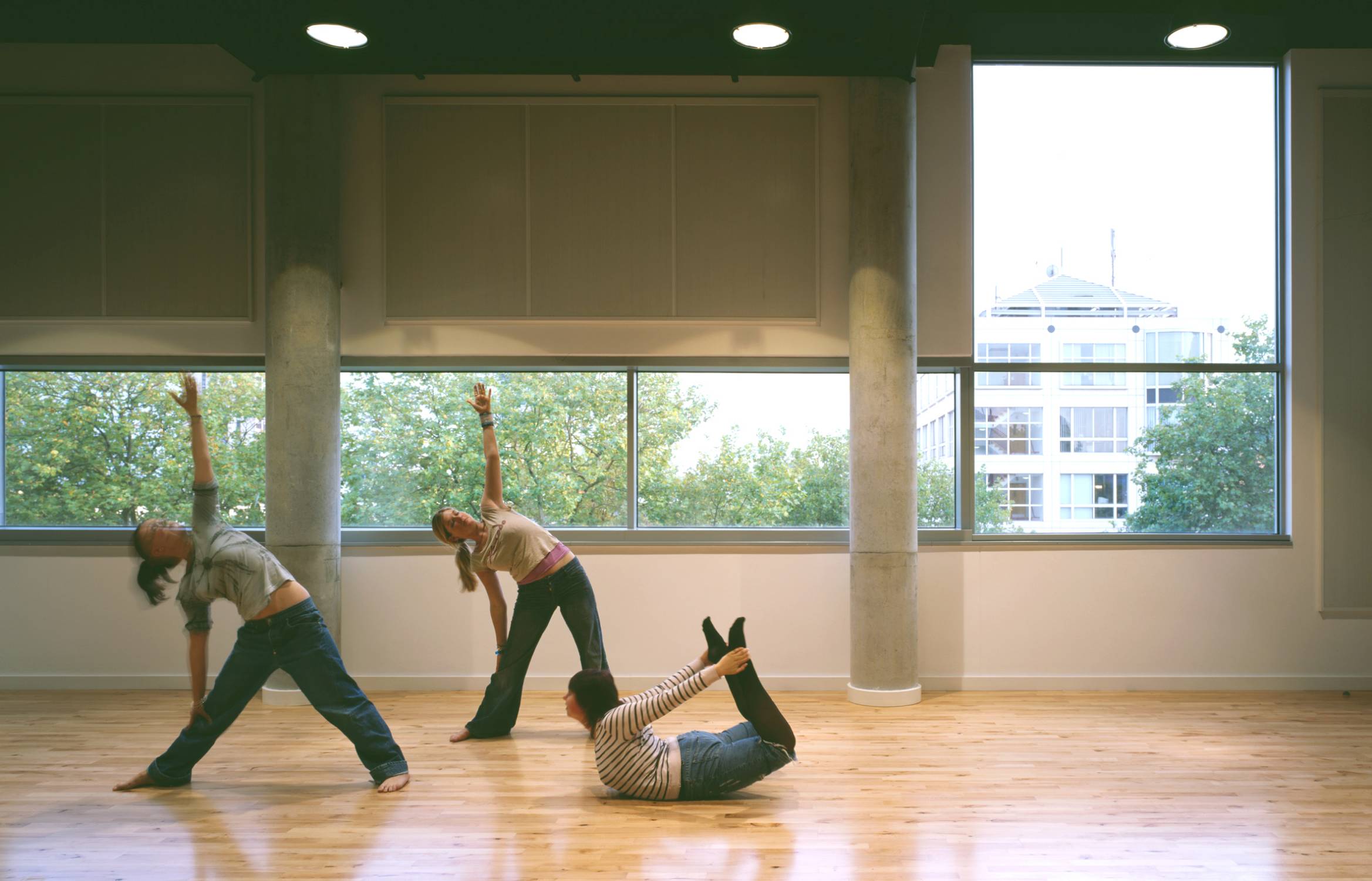 Dance Floors - solid hardwood flooring with floating overlay system