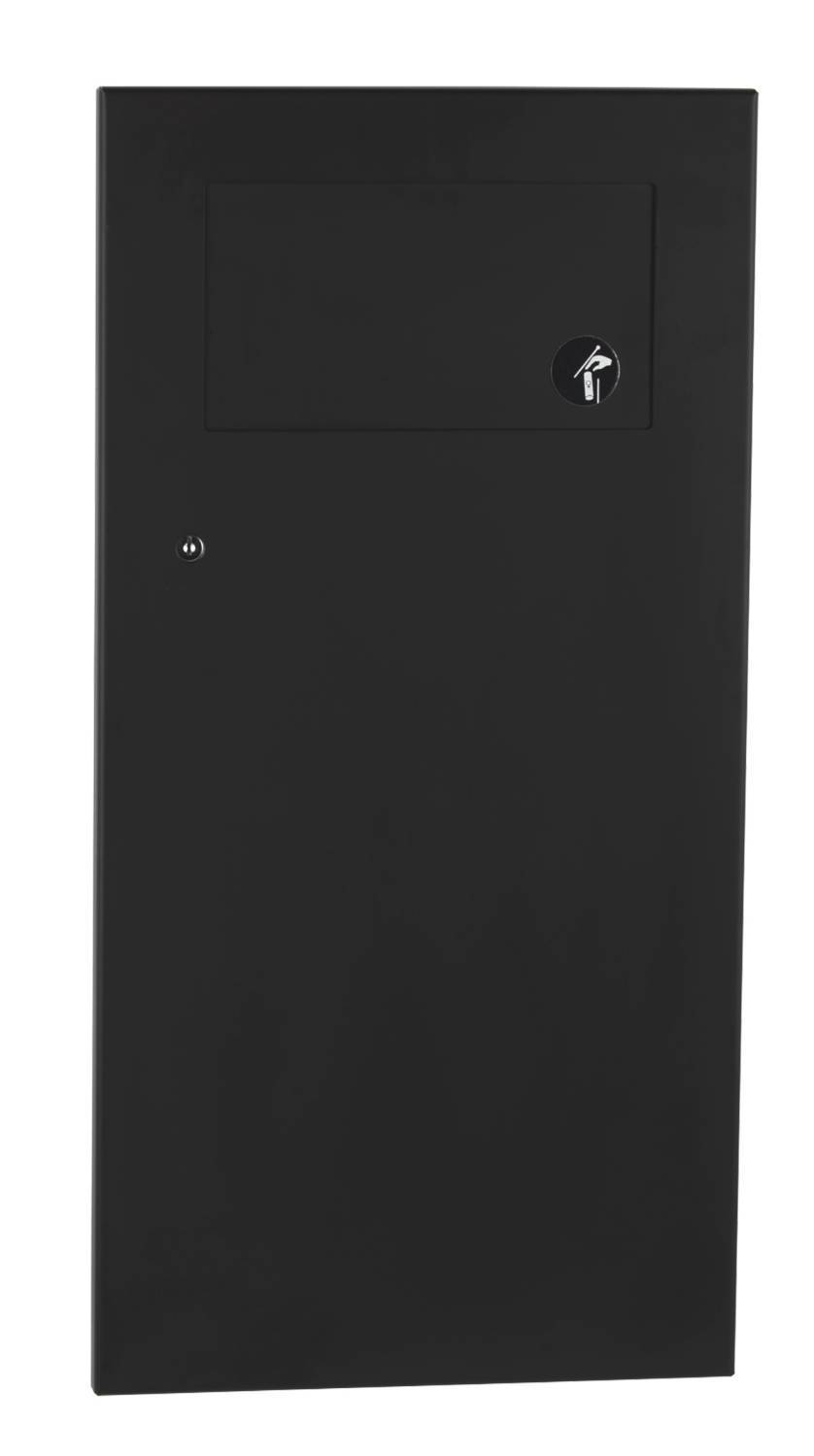 TrimLine - Recessed Waste Receptacle with Disposal Door, Matte Black, B-35633.MBLK - Waste Receptacle