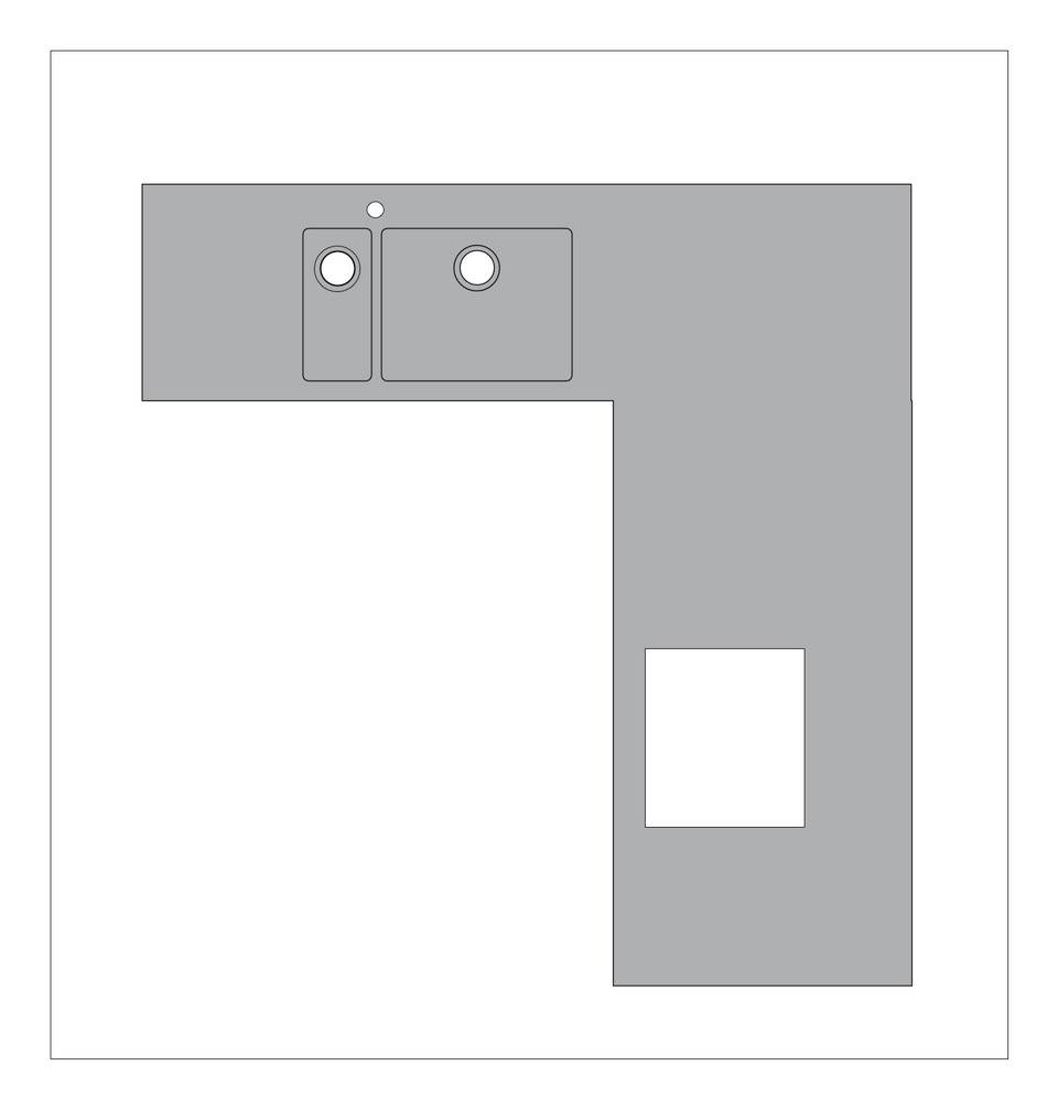 Stainless Steel Worktops - L Shaped - Sanitary Worktop