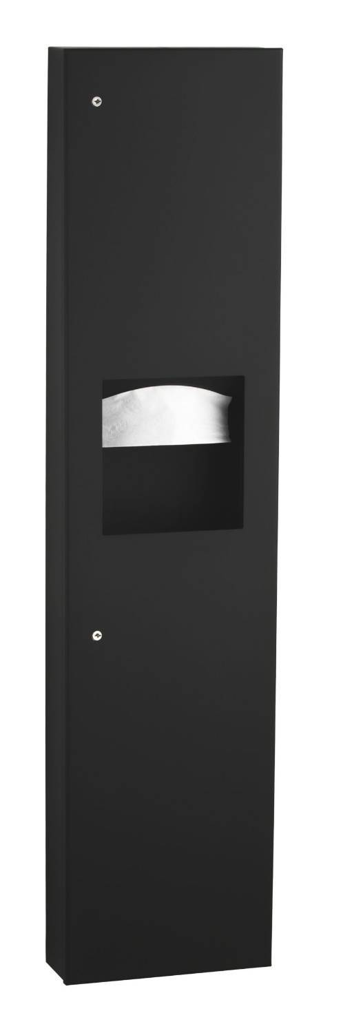 TrimLine - Surface-Mounted Paper Towel Dispenser/Waste Receptacle, Matte Black, B-380349.MBLK