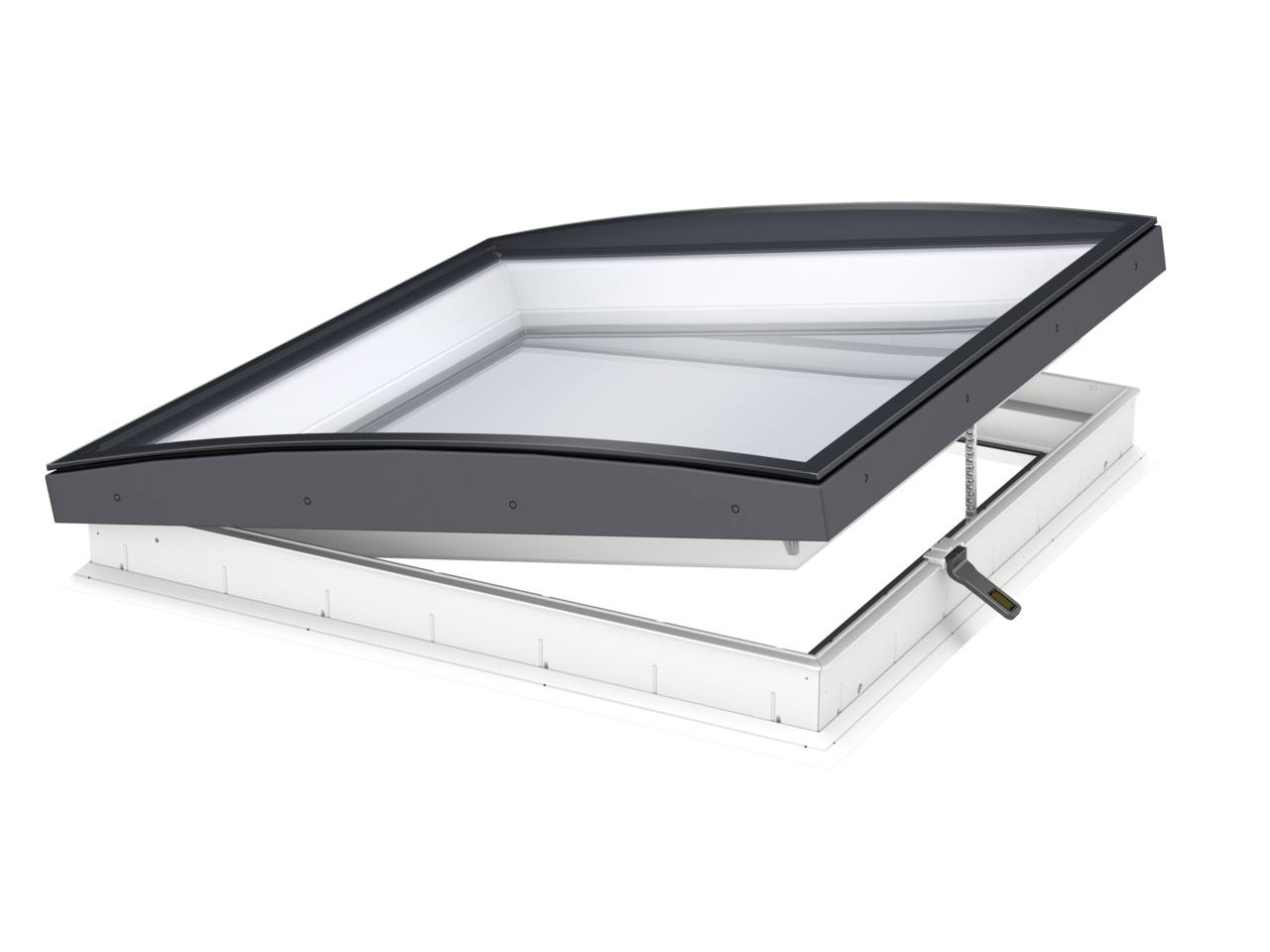 CVU Electrically Operated, Flat Roof Window with Curved Glass Cover                                      