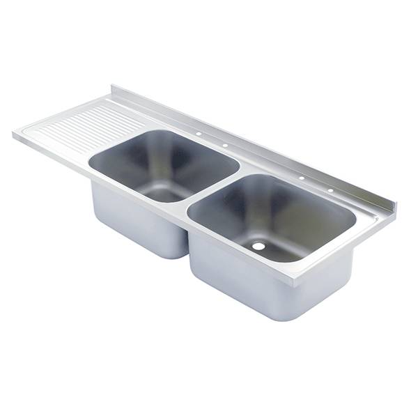 Sink Top Double Bowl - Single Drainer