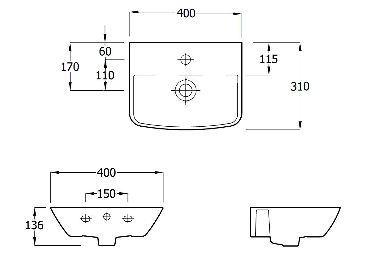 Langley Wall Hung Washbasin