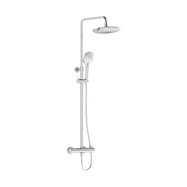 A47205VUK- Aquaheat Bliss 240 thermostatic shower column with 2F overhead, Chrome - Shower Set