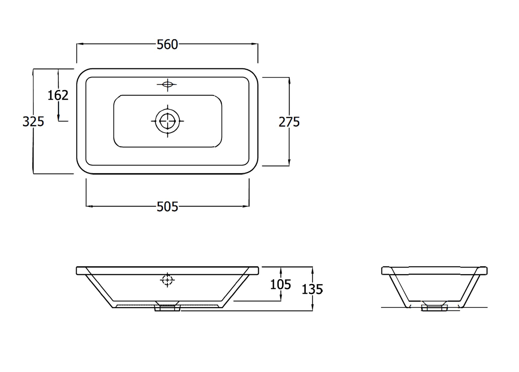 Marden Inset/ Undermounted 560 Washbasin