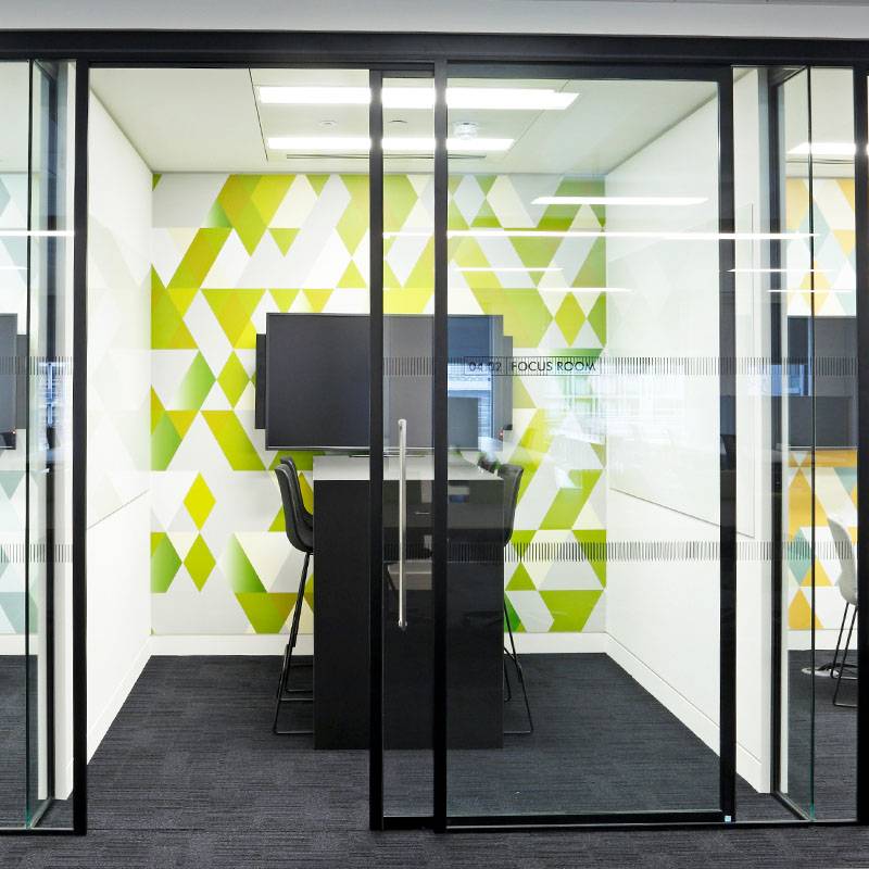 Kinetic Align Single Glazed Sliding Framed Door with Single Glazed Partition